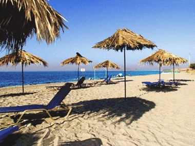 The beach at Stavros Villas